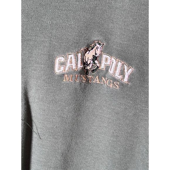 Straight Down Men's Green Cal Poly Mustangs 1/4 Zip Sweatshirt Size Small - Picture 5 of 5
